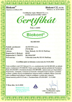 BIO KONT certifikát